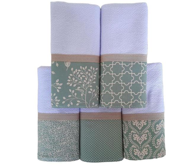 kit 10 panos de prato composê verde oliva com bege. - Marta Maria Home Menor preço em kit 10 panos de prato composê verde oliva com bege. - Marta Maria Home