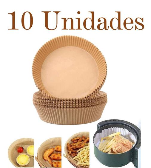 Imagem de Kit 10 - Papel Air Fryer Protetor Antiaderente - Biodegradável - Microondas - Forno - Papeis