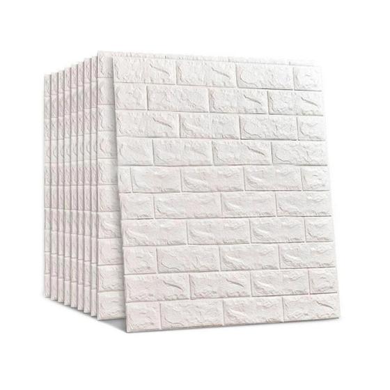 Kit 10 Papel de Parede Adesivo Tijolinho Branco Decoração Casa - VRS Imagem de Kit 10 Papel de Parede Adesivo Tijolinho Branco Decoração Casa