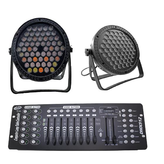 Imagem de Kit 10 Par Led Slim 60 Led 3W Rgbwa Onelight + Mesa Dmx 512