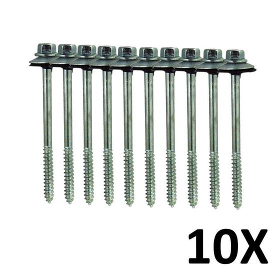 Kit 10 Parafuso para Telha com Arruelas 5/16''X110 mm Menor preço em Kit 10 Parafuso para Telha com Arruelas 5/16''X110 mm