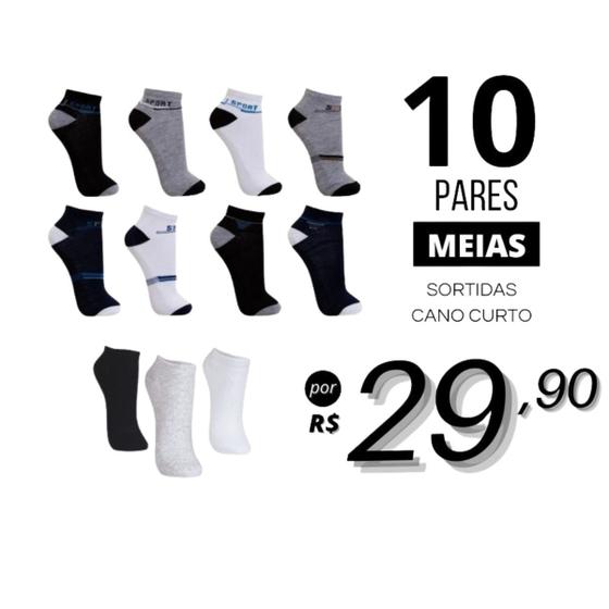 Kit 10 pares de meia altomax cano curto/invisível sortidas Menor preço em Kit 10 pares de meia altomax cano curto/invisível sortidas