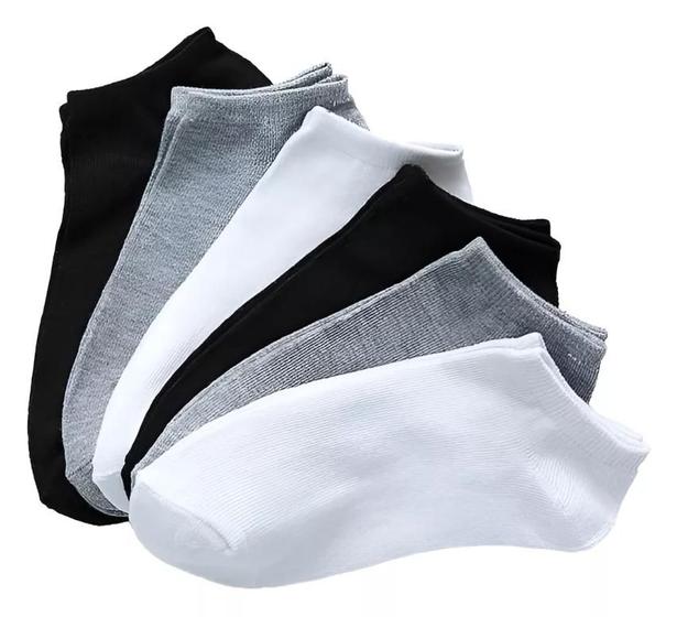 Kit 10 Pares de Meias Soquete Unissex Básicas em Cores Neutras, Macias e Resistente Menor preço em Kit 10 Pares de Meias Soquete Unissex Básicas em Cores Neutras, Macias e Resistente