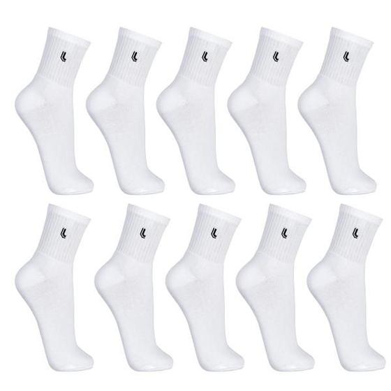 Kit 10 Pares Meias na cor Branco Lupo Walk 3245-910 Cano Médio Algodão Branca é boa?