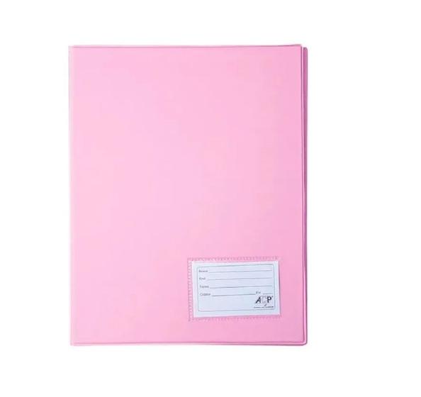 Imagem de Kit 10 Pastas Catalogo Rosa Com 20 Envelopes Plásticos Acp