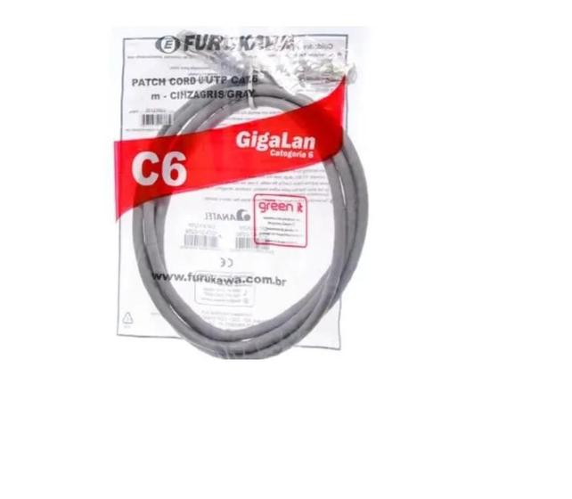 Imagem de Kit 10 Patch Cord Gigalan Cat6 2,5M Cinza Furukawa 35123904