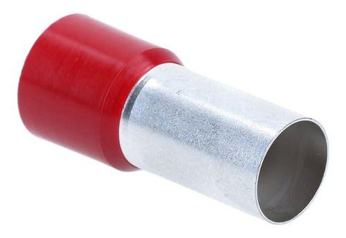 Imagem de Kit 10 Pçs Terminal Tubular Ilhós 95mm Pré Isolado Vermelho