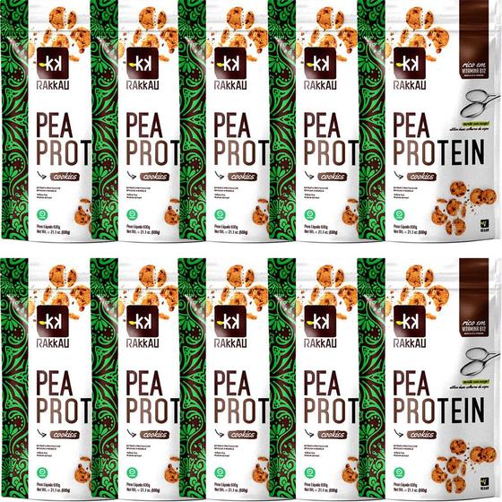 Imagem de Kit 10 Pea Protein Cookies Rakkau 600g - Vegano - Proteína