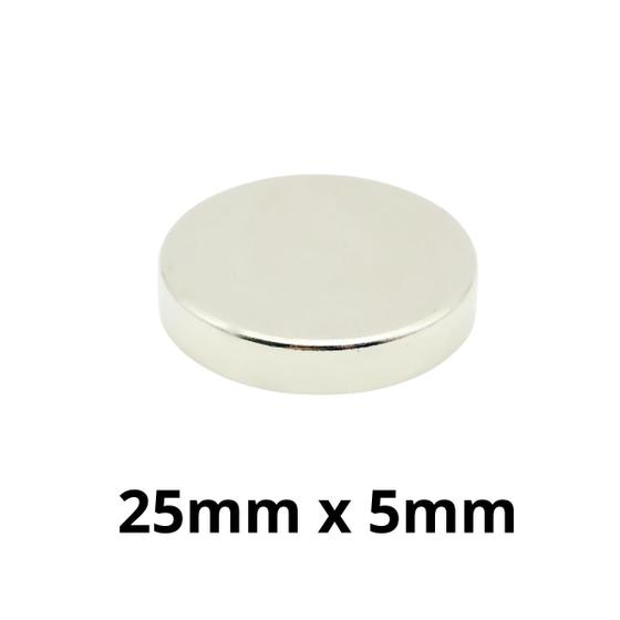 Imagem de Kit 10 Peças Imã Neodímio Bloco Magnético N35  25 x 5 mm Super Forte Potente