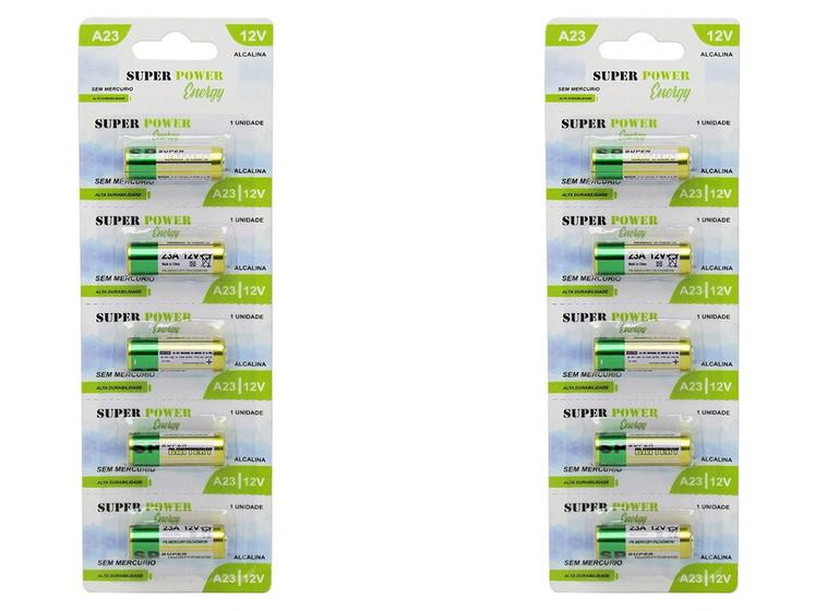 Kit 10 Peças Pilha Bateria 12v A23 Controle Portão Alarme Menor preço em Kit 10 Peças Pilha Bateria 12v A23 Controle Portão Alarme