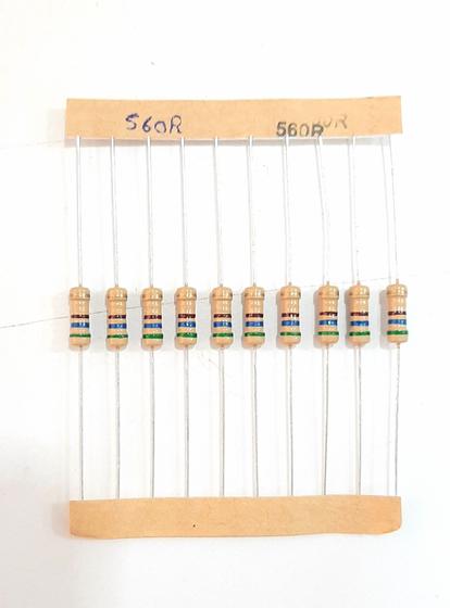 Imagem de Kit 10 Peças Resistor Filme de Carbono 560R 1/2W 5%