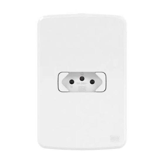 Imagem de kit 10 peças Tomada 2 Pinos com Terra 10A Placa Weg Composé