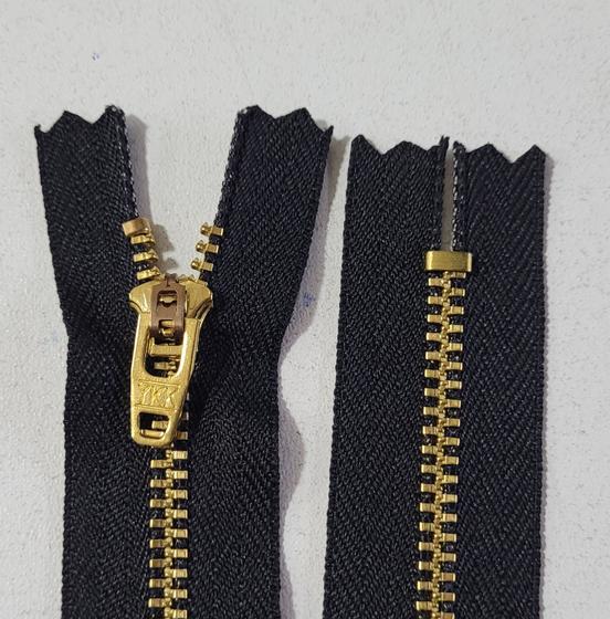 Imagem de Kit 10 Pecas Ziper Metal Dourado YKK - 12cm