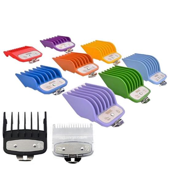 Imagem de Kit 10 Pentes Guia De Disfarce Premium Wmark Colorido 10 Cor