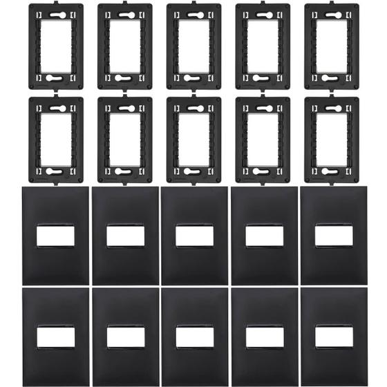 Imagem de Kit 10 Placa 1 Posto 4x2 Com Suporte Pial Plus+ Legrand