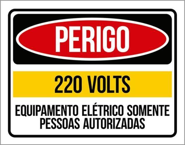 Imagem de Kit 10 Placa 220 Volts Somente Pessoautorizadas36X46