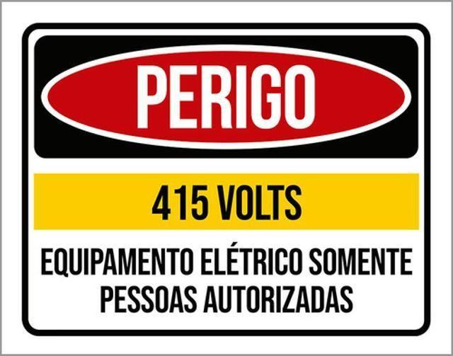 Imagem de Kit 10 Placa 415 Volts Somente Pessoautorizadas36X46