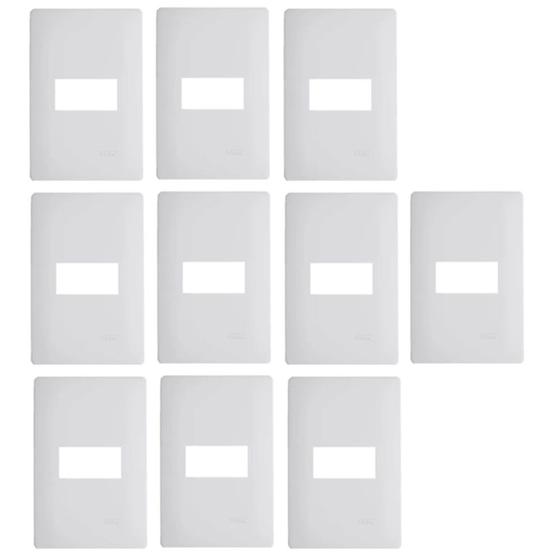 Imagem de KIt 10 Placa 4x2 1 Modulo Horizontal Habitat Branco 3633
