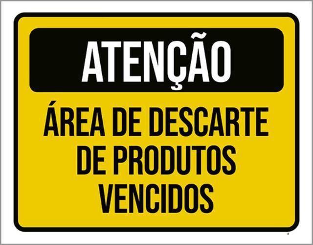 Imagem de Kit 10 Placa Área Descarte Produtos Vencidos 36X46