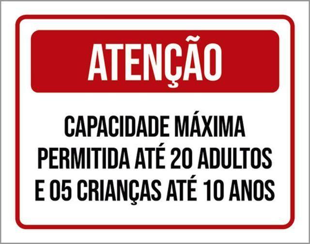 Imagem de Kit 10 Placa Capacida Máxima 20 Adultos 5 Crianças 36X46