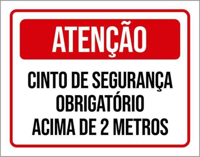 Imagem de Kit 10 Placa Cinto Segurança Obrigatório 2 Metros 36X46