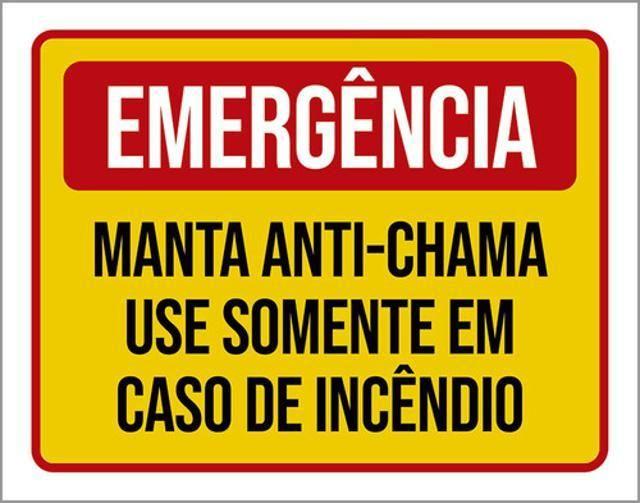 Imagem de Kit 10 Placa Emergência Manta Anti-Chama Caso Incêndio 36X46