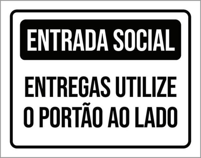 Imagem de Kit 10 Placa Entrada Social Entregutilize Portão Lado36X46