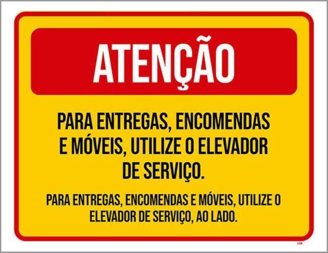 Imagem de Kit 10 Placa Entregencomendmóveis Elevador Serviço36X46