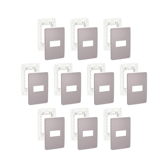 Imagem de Kit 10 Placa/Espelho 4X2 1 Modulo Axis Grey S730101224 Orion