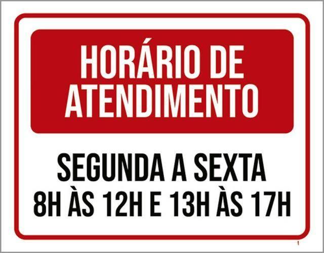 Imagem de Kit 10 Placa Horário Funcionamento Segunda Sexta 8 1236X46