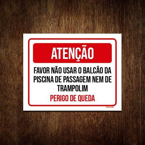 Imagem de Kit 10 Placa Sinalização - Atenção Não Usar Balcão Piscina