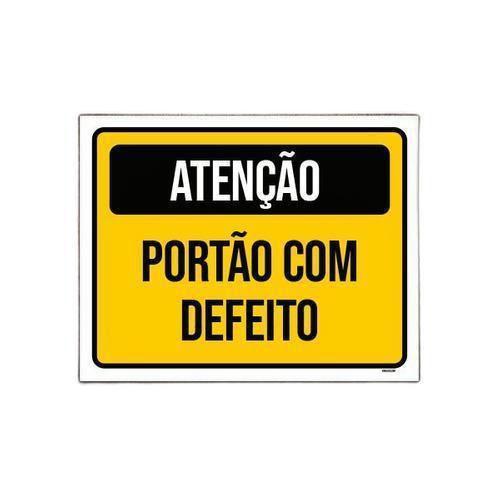 Imagem de Kit 10 Placa Sinalização - Atenção Portão Com Defeito