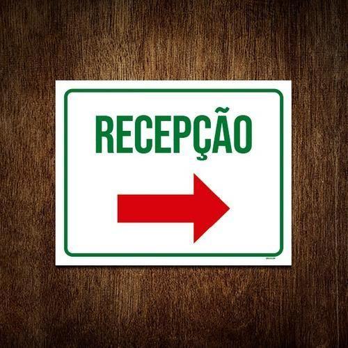 Imagem de Kit 10 Placa Sinalização - Recepção Seta Direita Vermelha