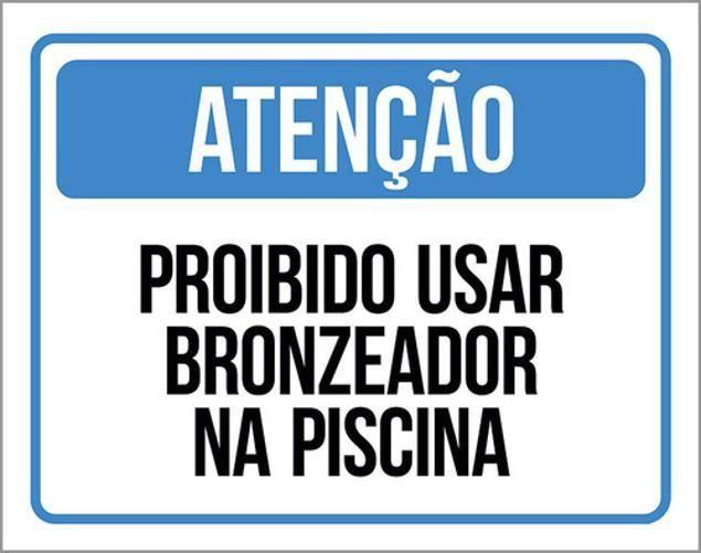 Imagem de Kit 10 Placa Usar Bronzeador Na Piscina 36X46