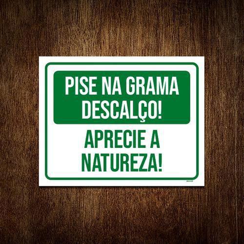 Imagem de Kit 10 Placa Verde Pise Grama Descalço Aprecie Natureza