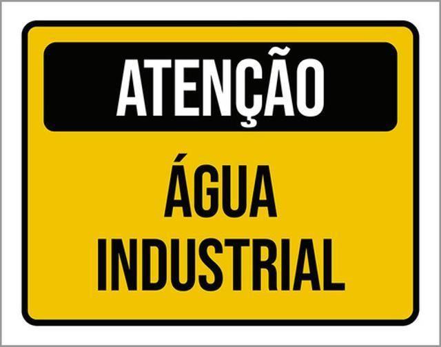 Imagem de Kit 10 Placas Atenção Água Industrial 36X46