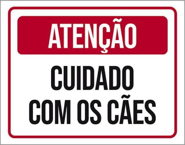 Imagem de Kit 10 Placas Atenção Cuidado Cães 36X46