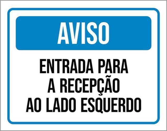 Imagem de Kit 10 Placas Atenção Entrada Recepção Lado Esquerdo