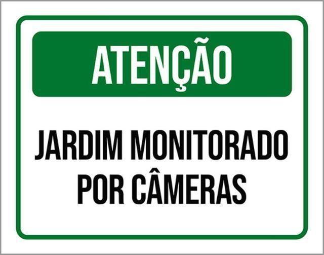 Imagem de Kit 10 Placas Atenção Jardim Monitorado Câmeras