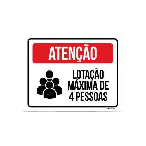 Imagem de Kit 10 Placas Atenção Lotação Máxima De 4 Pessoas