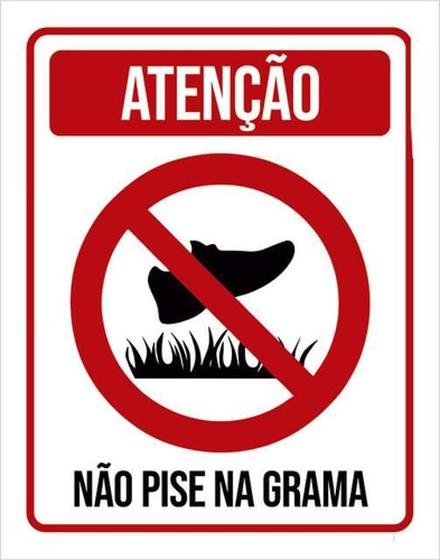 Imagem de Kit 10 Placas Atenção Não Pise Na Grama 36X46