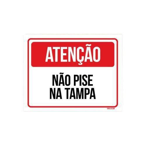 Imagem de Kit 10 Placas Atenção Não Pise Na Tampa