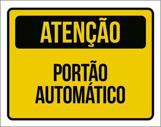 Imagem de Kit 10 Placas Atenção Portão Automático Amarela 36X46