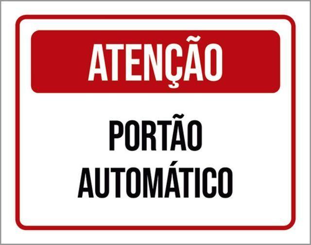 Imagem de Kit 10 Placas Atenção Portão Automático Vermelha 36X46