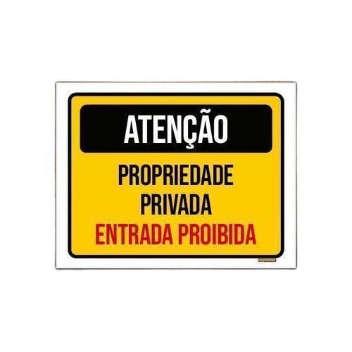 Imagem de Kit 10 Placas Atenção Propriedade Privada Entrada Proibida