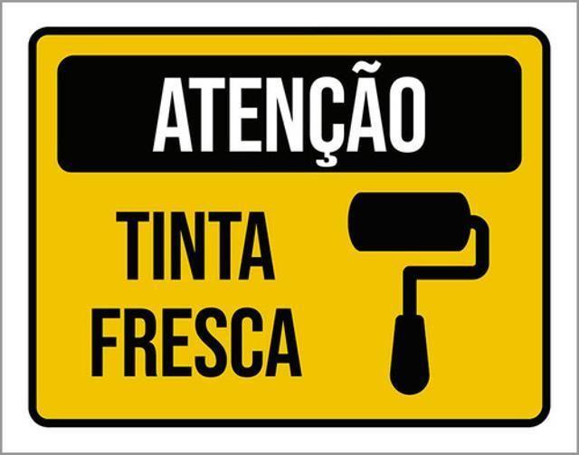 Imagem de Kit 10 Placas Atenção Tinta Fresca 36X46