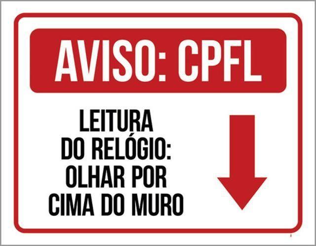 Imagem de Kit 10 Placas Aviso Cpfl Leitura Relógio 36X46