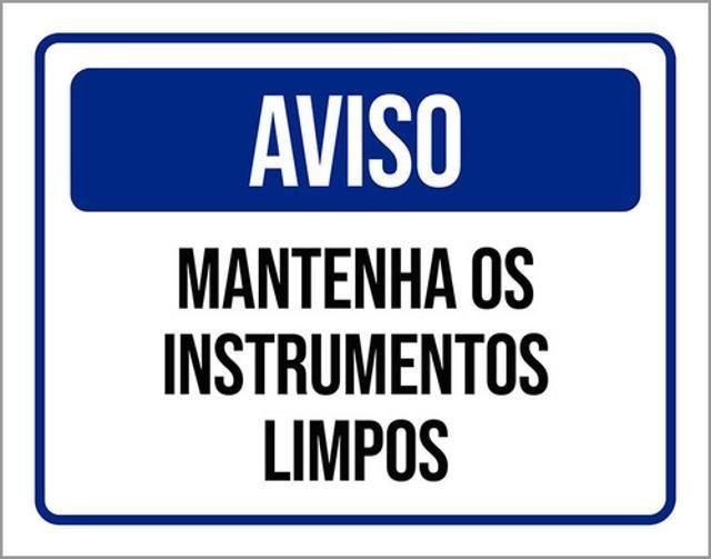 Imagem de Kit 10 Placas Aviso Mantenha Instrumentos Limpos 36X46