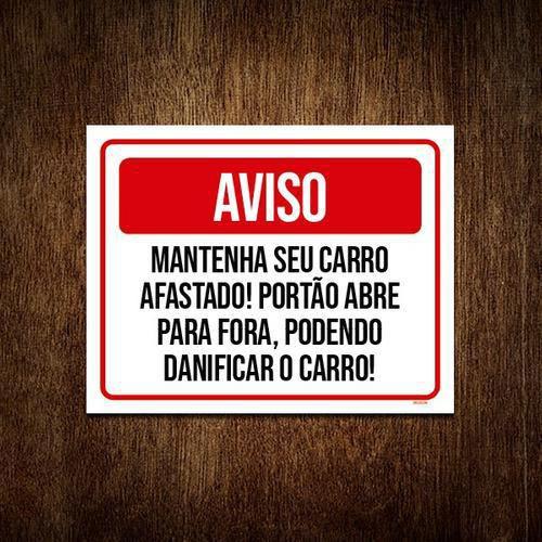 Imagem de Kit 10 Placas Aviso Mantenha Seu Carro Afastado