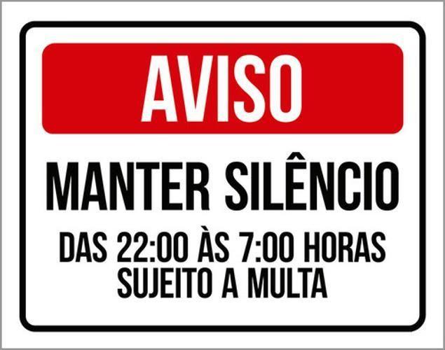 Imagem de Kit 10 Placas Aviso Manter Silêncio Multa 36X46